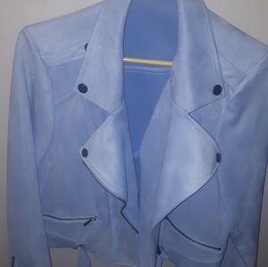 Pastel blue moto jacket